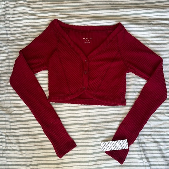 Urban Outfitters Red Out From Under Long Sleeve - Picture 1 of 3